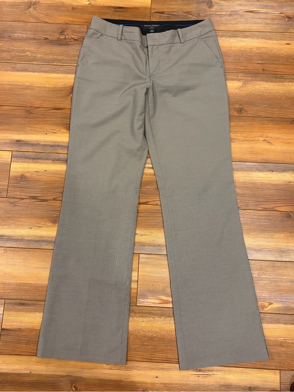 Banana Republic Martin Trouser Women’s Grey/Black Straight-Leg Dress Pants, size
